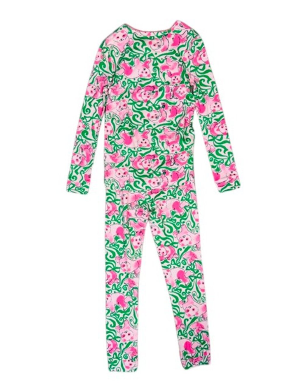 NWT Lilly Pulitzer Girls Sammy Pajama Set Pink Quartz Panda N Bows Size 6 $58 - Picture 2 of 6